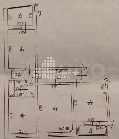 3-к. квартира, 65,4 м, 4/5 эт. - Фото 0