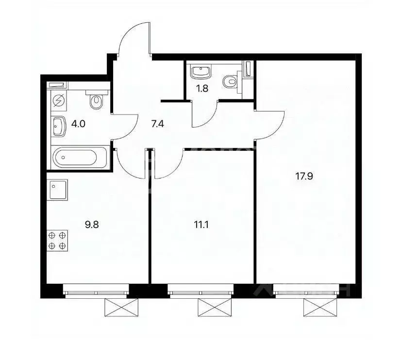 2-к кв. Московская область, Мытищи Юбилейная ул., 10 (52.0 м) - Фото 2