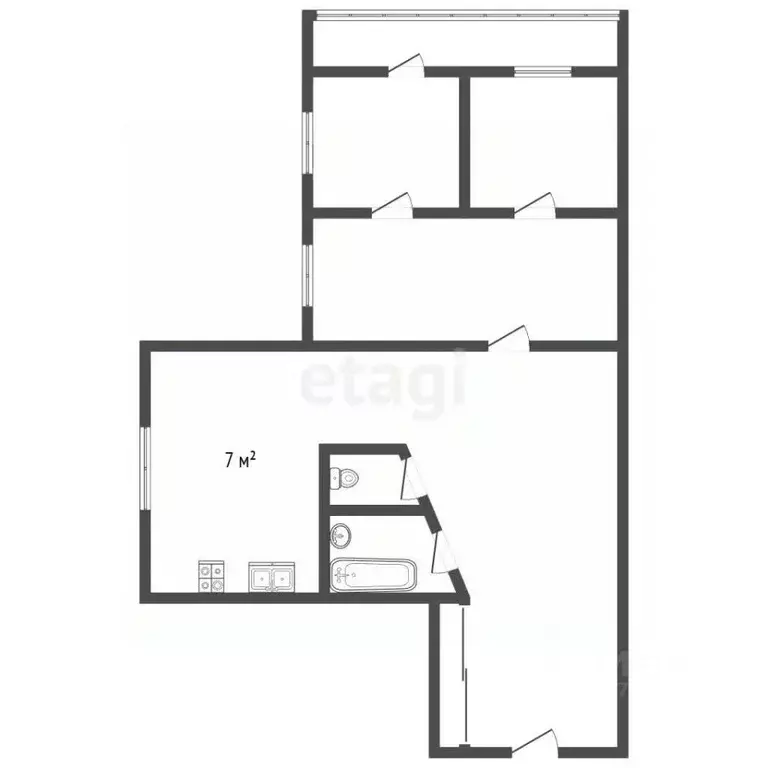 3-к кв. Санкт-Петербург Софийская ул., 35К8 (52.0 м) - Фото 2