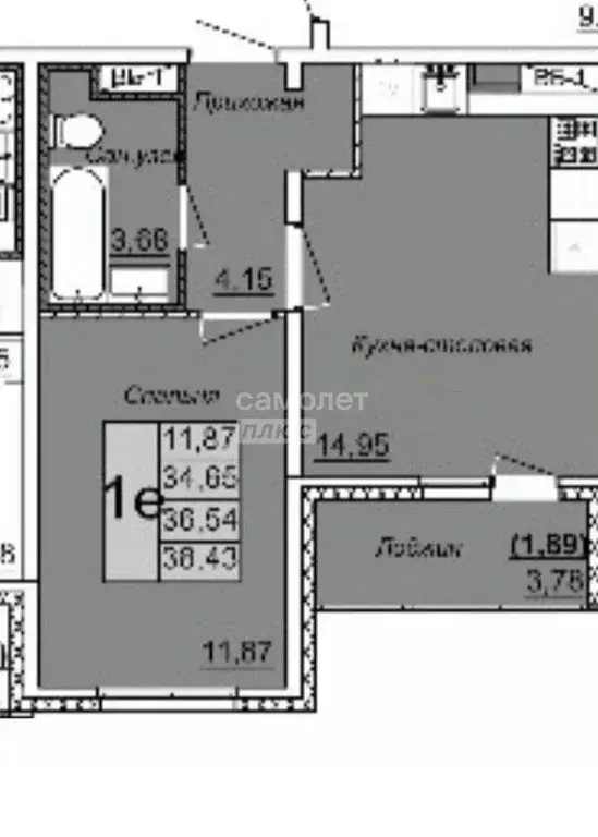 1-к кв. Ульяновская область, Ульяновск проезд Стартовый, 3 (36.54 м) - Фото 1