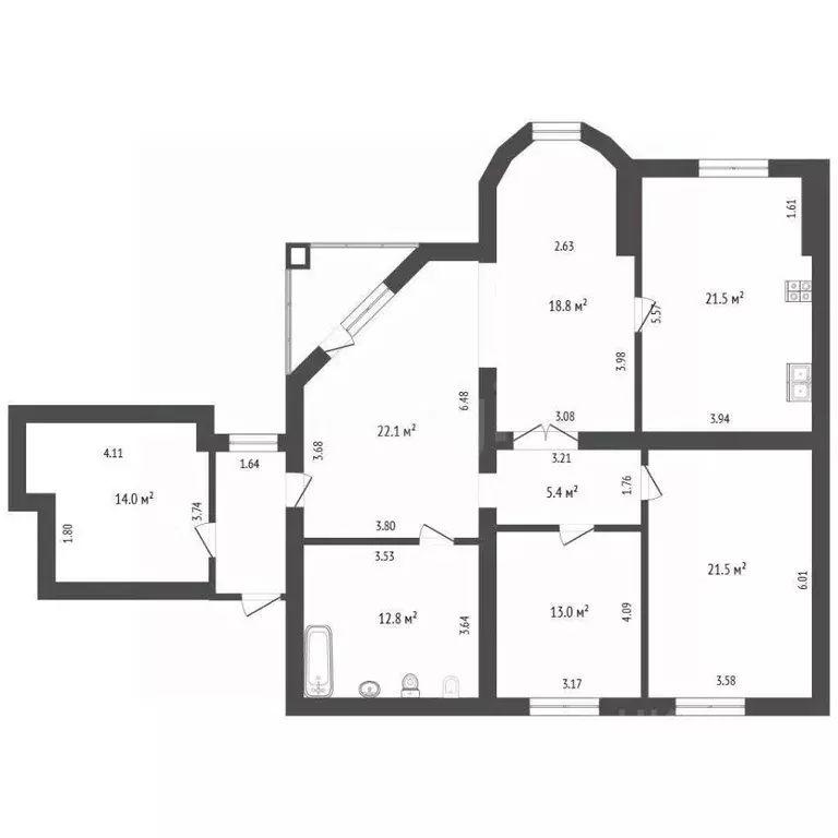 4-к кв. Тюменская область, Тюмень Даудельная ул., 4 (134.3 м) - Фото 1