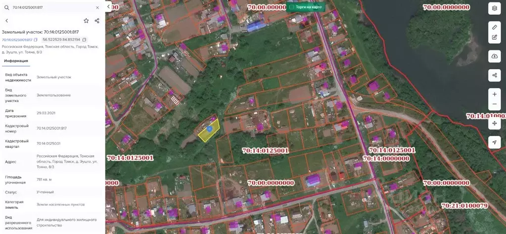 Участок в Томская область, Томск д. Эушта, ул. Тояна (7.8 сот.) - Фото 2