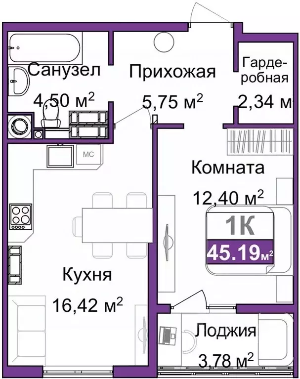 1-к кв. Крым, Симферополь ул. Батурина (43.3 м) - Фото 0