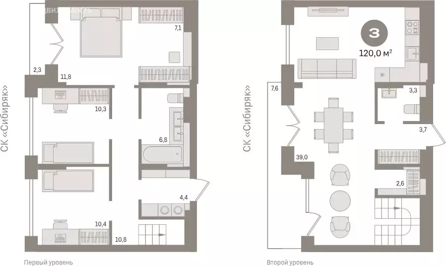 3-комнатная квартира: Новосибирск, улица Аэропорт, 88 (119.96 м) - Фото 0