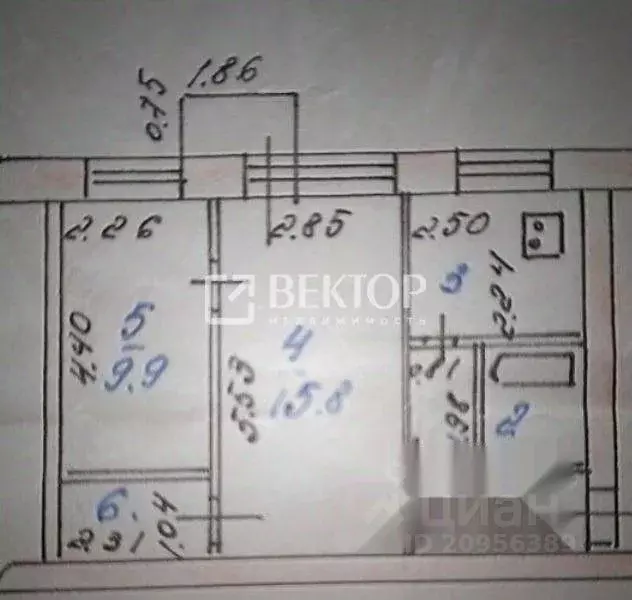 2-к кв. Ивановская область, Иваново Лежневская ул., 163 (43.3 м) - Фото 1