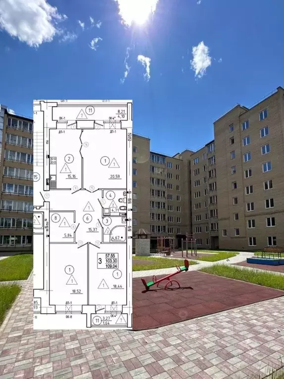 3-к кв. Омская область, Омск Старгород мкр, ул. Нагибина, 44 (109.0 м) - Фото 2