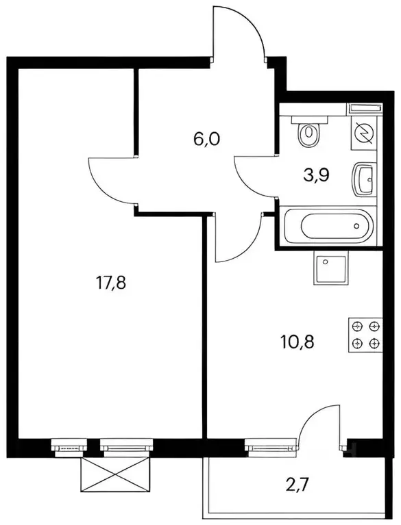 1-к кв. Калужская область, Калуга ул. 65 лет Победы, 23 (38.0 м) - Фото 2