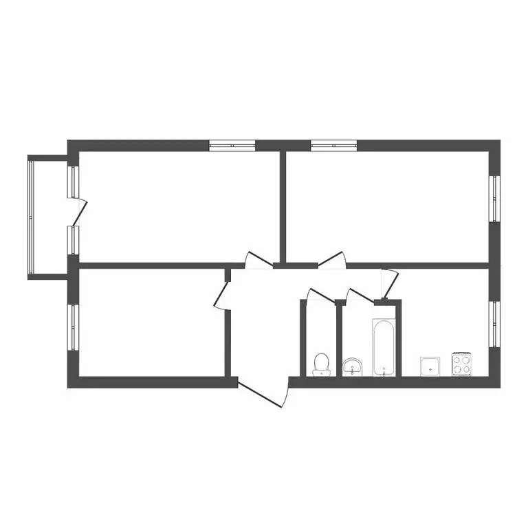 3-комнатная квартира: Тюмень, Одесская улица, 22А (59.6 м) - Фото 0