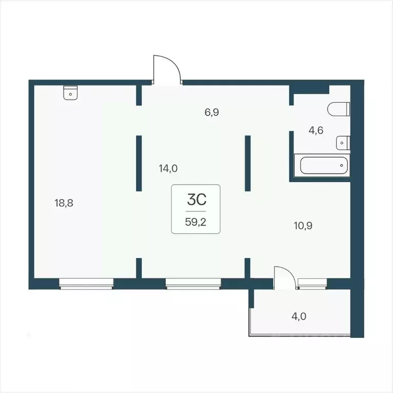 3-к кв. Новосибирская область, Новосибирск Кедровая ул., 80/3 (59.2 м) - Фото 0