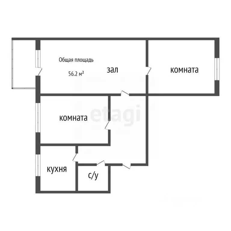 3-к кв. Бурятия, Улан-Удэ Тобольская ул., 49 (56.2 м) - Фото 0