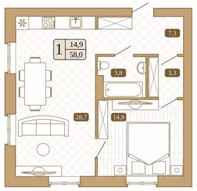 1-к кв. Московская область, Сергиев Посад Белый город жилой комплекс ... - Фото 1