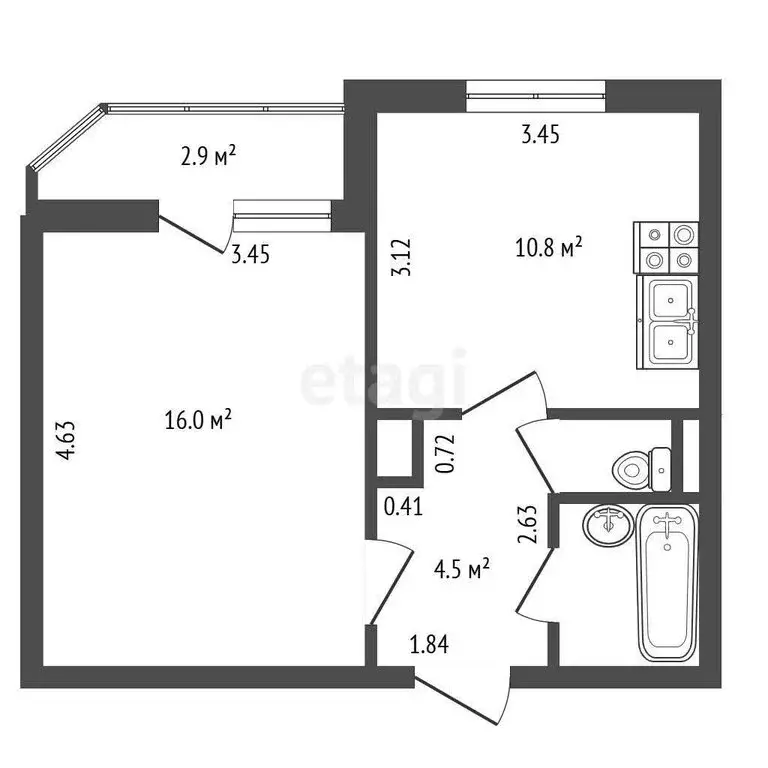 1-комнатная квартира: Санкт-Петербург, Парашютная улица, 33к1 (35 м) - Фото 1