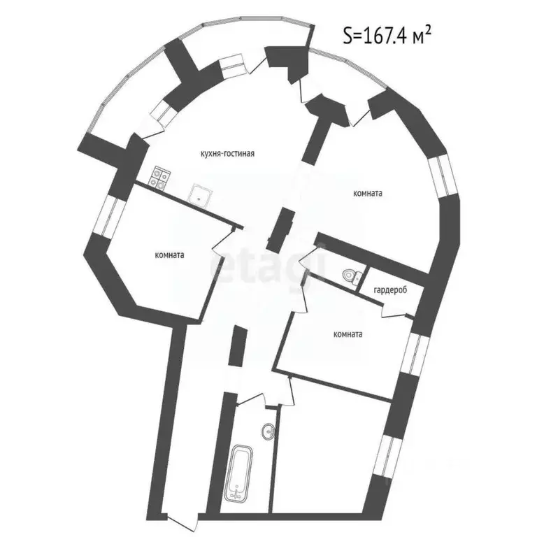 4-к кв. Томская область, Томск Красноармейская ул., 128 (167.4 м) - Фото 0