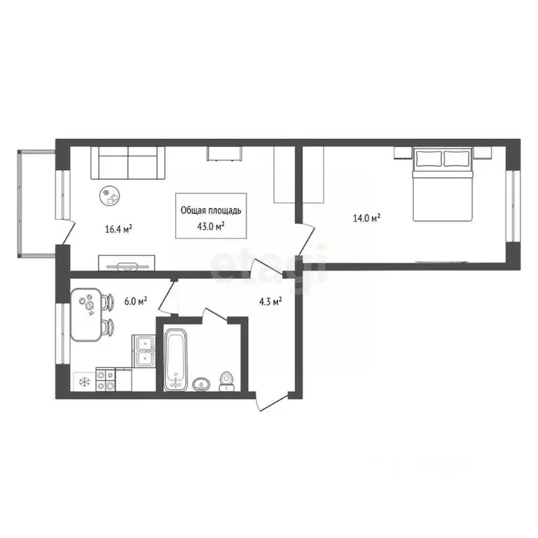 2-к кв. Новосибирская область, Новосибирск Затулинский жилмассив, ул. ... - Фото 2