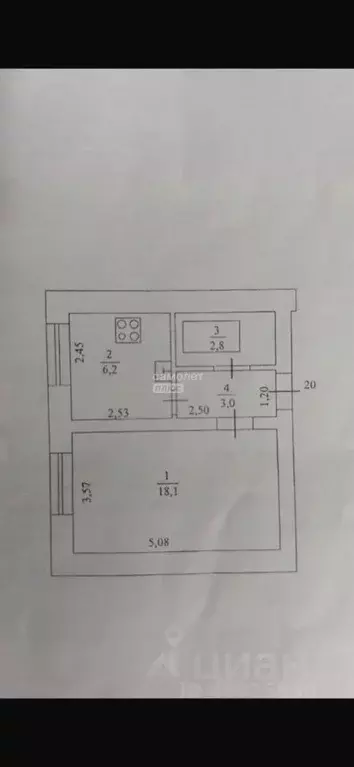 1-к кв. Башкортостан, Октябрьский ул. Губкина, 1 (30.1 м) - Фото 1
