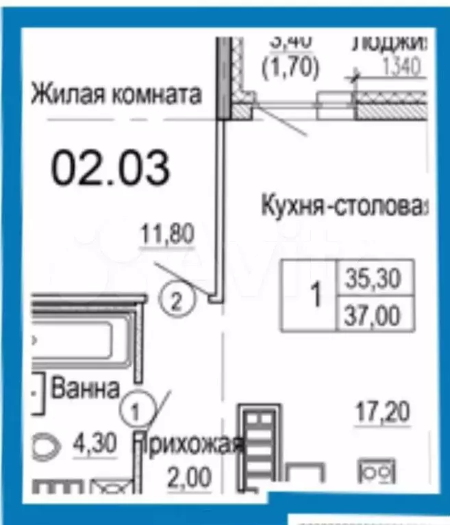 1-к. квартира, 37 м, 3/27 эт. - Фото 0