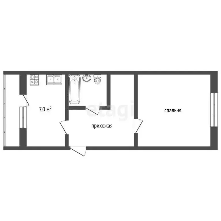 Квартира-студия: Ялта, Пролетарский переулок, 5 (38 м) - Фото 1