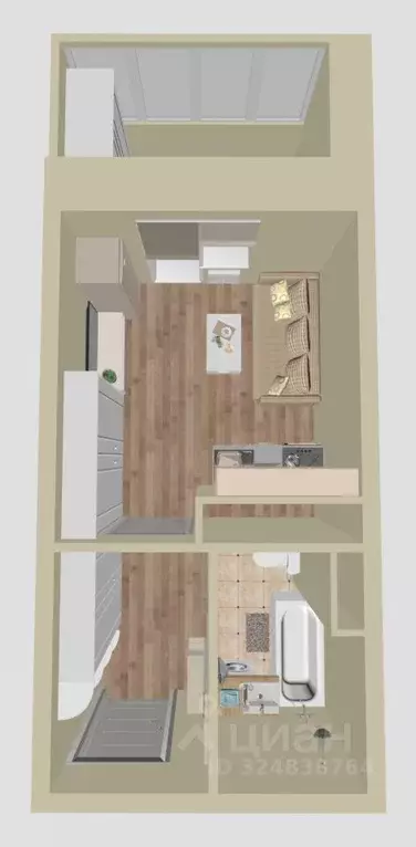 Студия Московская область, Домодедово Востряково мкр, Оптима жилой ... - Фото 2