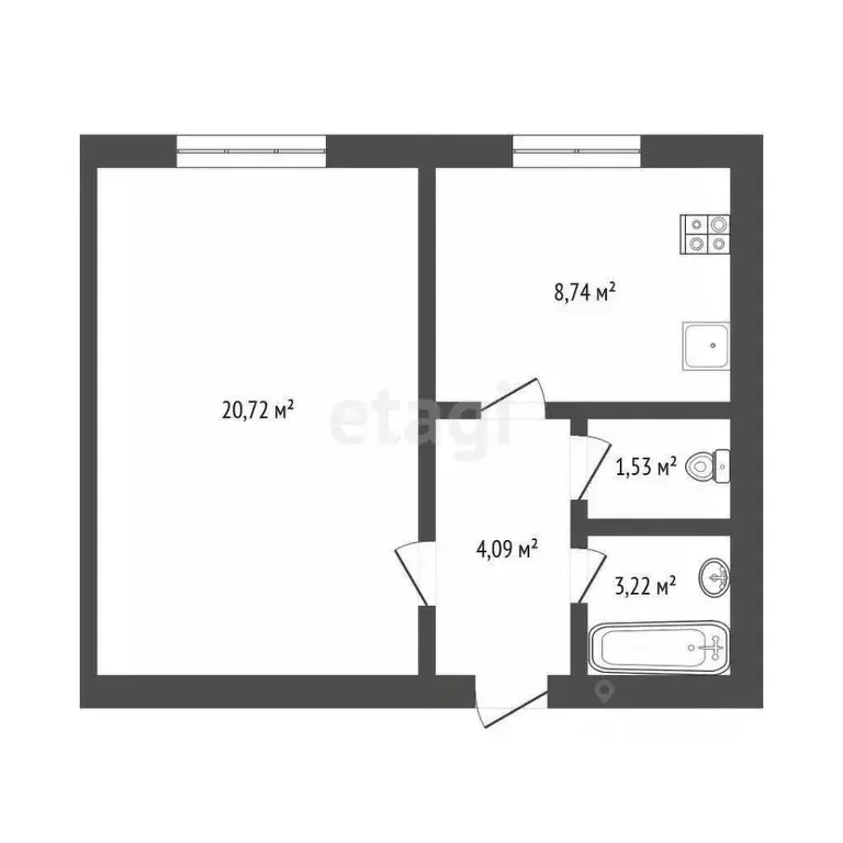 1-к кв. Мордовия, Саранск проезд Жуковского, 2 (38.3 м) - Фото 1