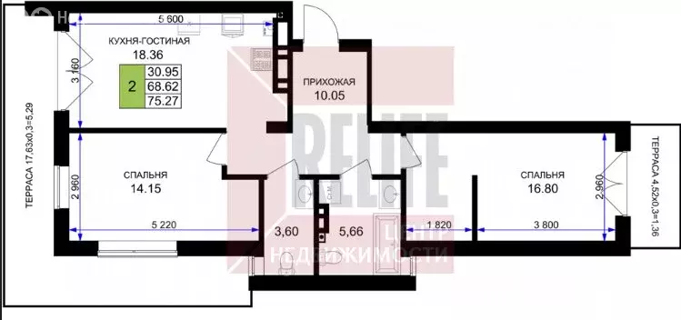 2-комнатная квартира: Гурьевск, улица Героя России Катериничева, 2к4 ... - Фото 1