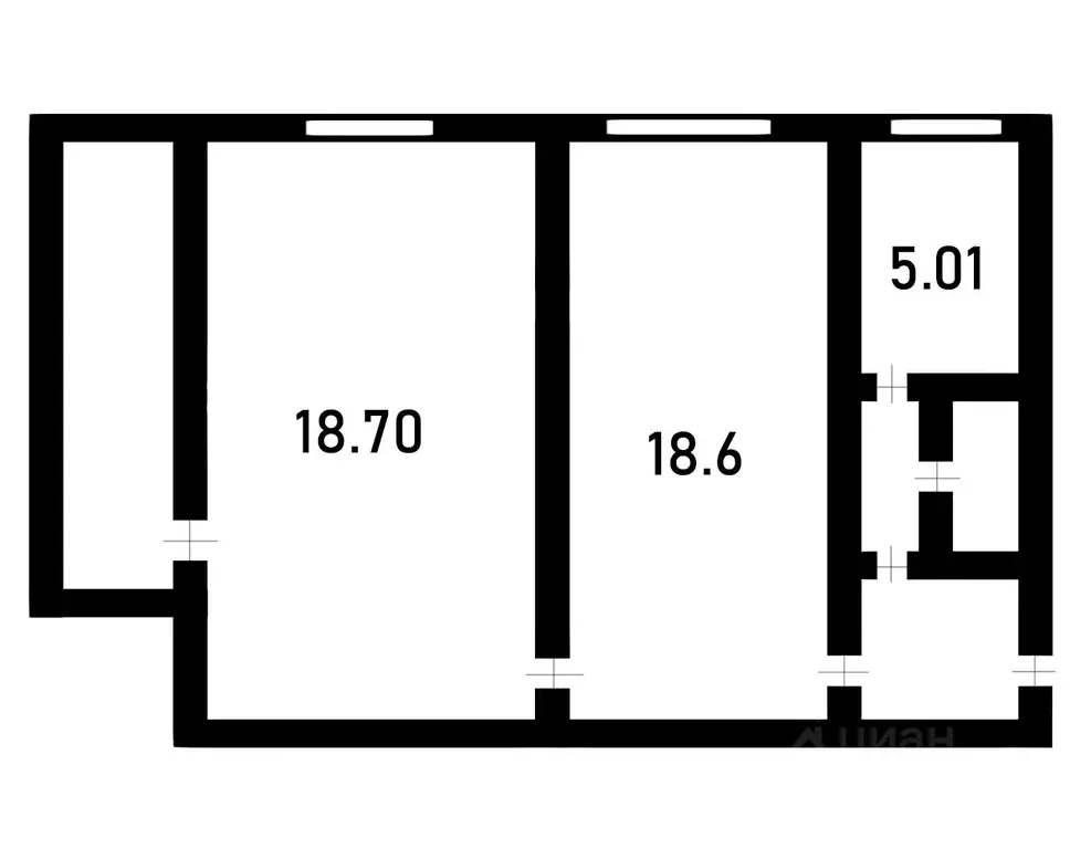 2-к кв. Татарстан, Казань ул. Шамиля Усманова, 26 (46.0 м) - Фото 1