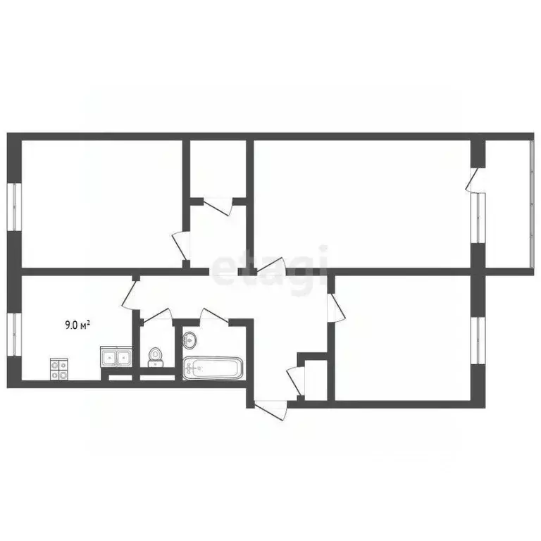 3-к кв. Ямало-Ненецкий АО, Муравленко ул. Ленина, 77 (65.4 м) - Фото 1