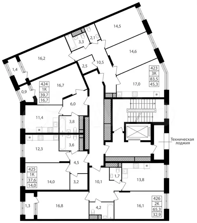 1-к. квартира, 38,8 м, 2/8 эт. - Фото 1