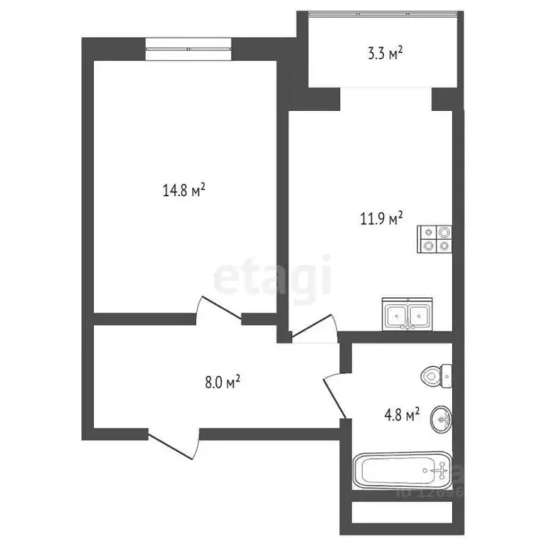 1-к кв. Московская область, Одинцово ул. Маковского, 28 (40.5 м) - Фото 1