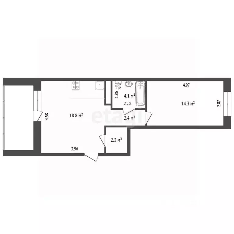 2-к кв. Московская область, Люберцы городской округ, Мирный пгт ул. ... - Фото 2