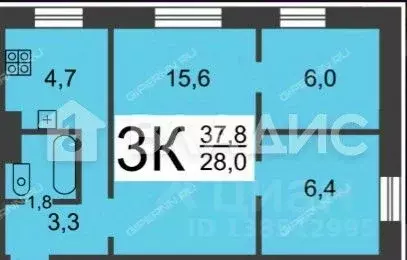 2-к кв. Нижегородская область, Нижний Новгород ул. Шекспира, 1 (37.0 ... - Фото 2