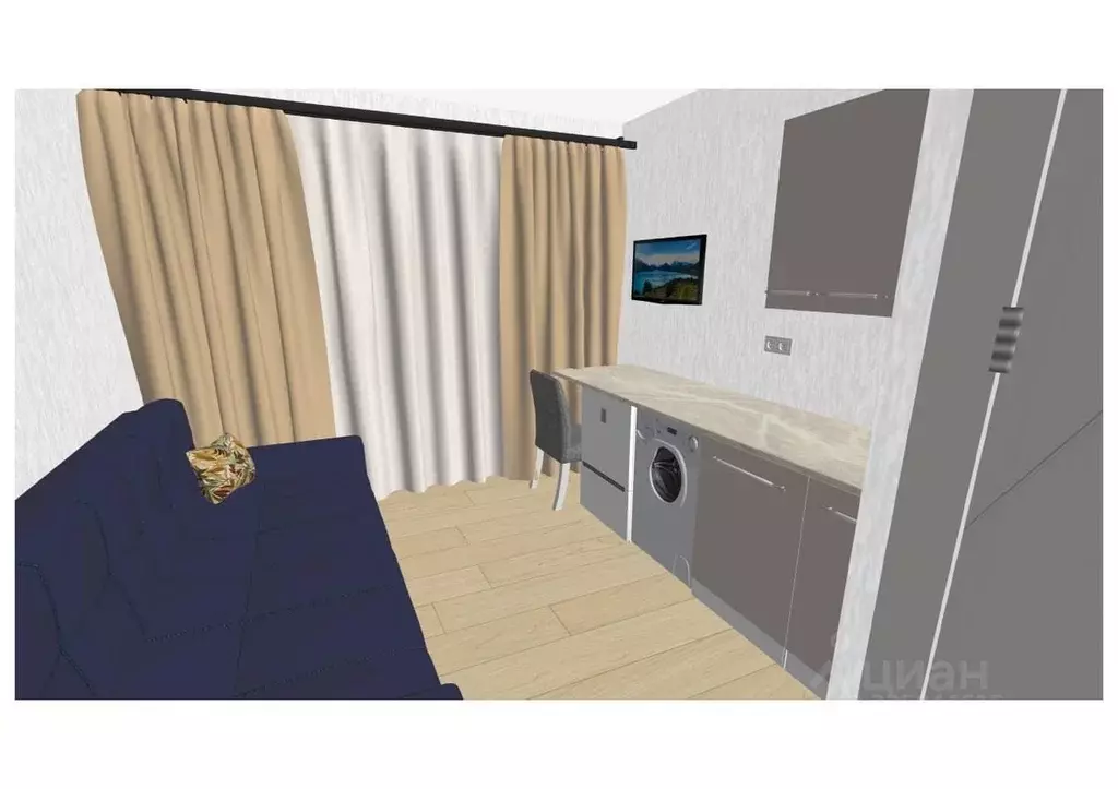 Студия Самарская область, Самара Ялтинская ул., 7 (13.0 м) - Фото 2