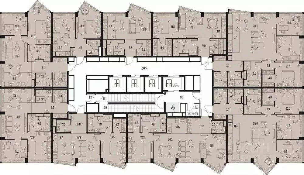 4-к кв. Москва Летниковская ул., 11к1 (107.1 м) - Фото 1