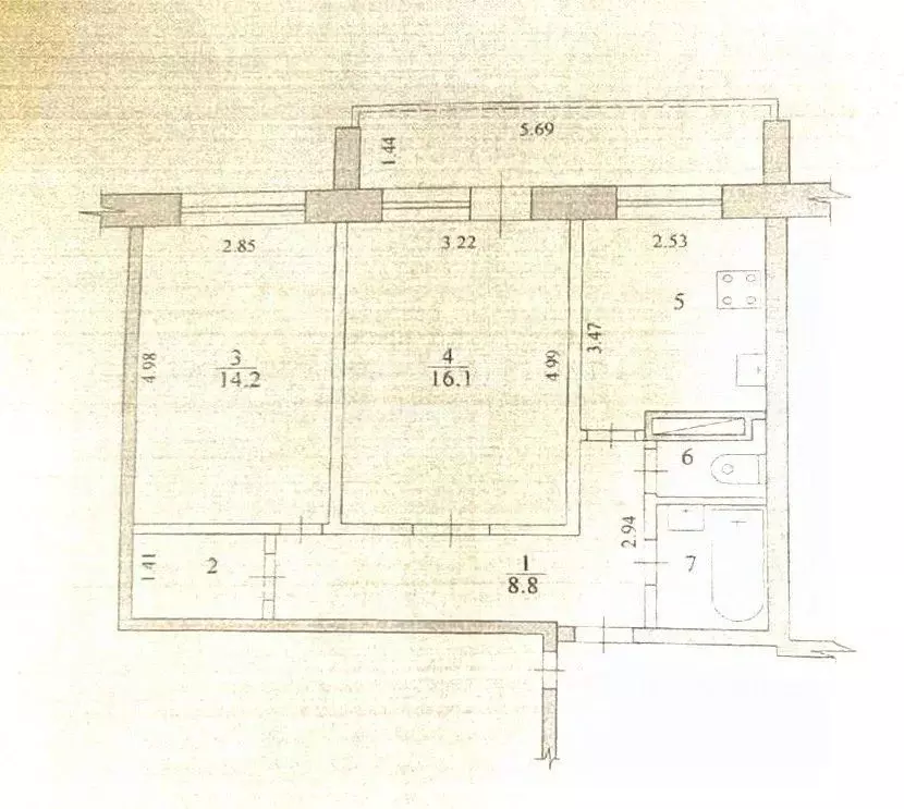 2-к кв. Волгоградская область, Волгоград Шекснинская ул., 2 (54.1 м) - Фото 2