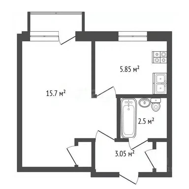 1-к кв. Московская область, Сергиев Посад Новоугличское ш., 82а (29.3 ... - Фото 1