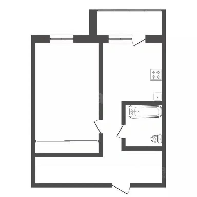 1-к кв. Амурская область, Благовещенск Заводская ул., 2 (44.1 м) - Фото 2