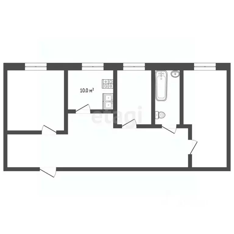 3-к кв. Псковская область, Печоры ул. Мелиораторов, 7А (81.5 м) - Фото 2