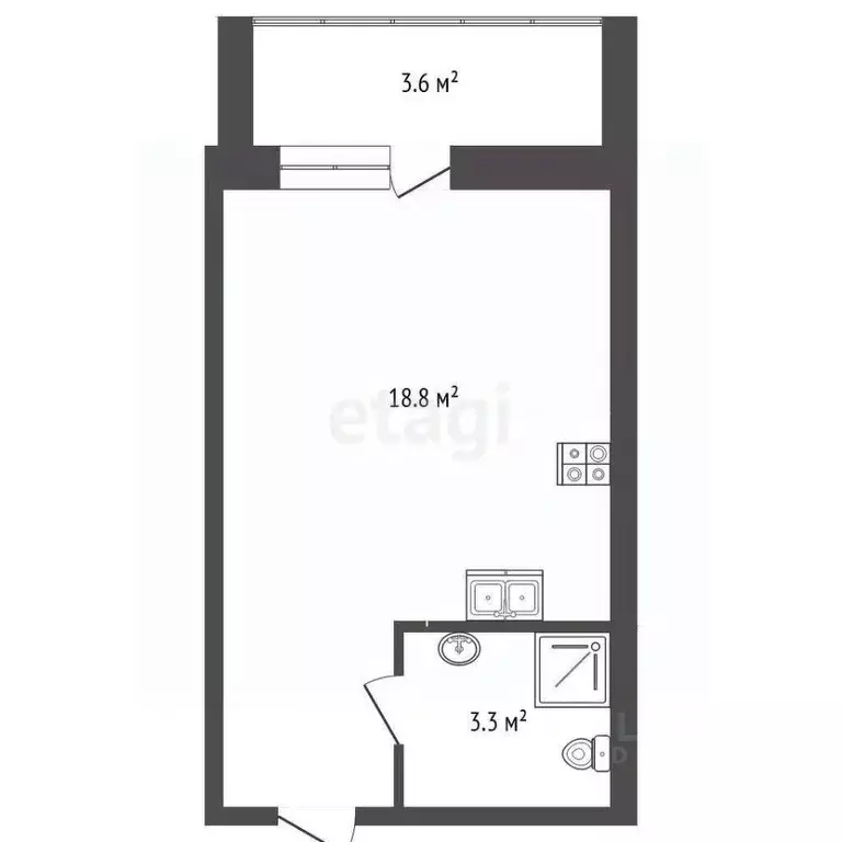 Студия Тюменская область, Тюмень Мелиораторов мкр, ул. Голышева, 2к3 ... - Фото 2