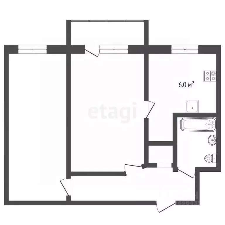 2-к кв. Московская область, Балашиха ул. Орджоникидзе, 5 (43.0 м) - Фото 1