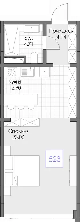 Продаётся 1-к квартира, 44.81 м - Фото 0