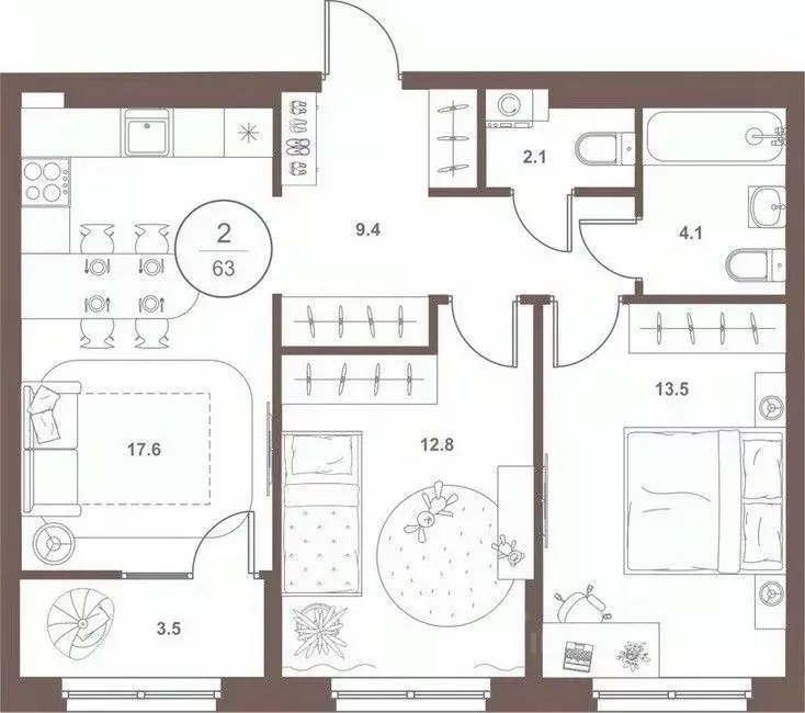 2-к кв. Пензенская область, Пенза Арбеково жилрайон, Дальнее Арбеково ... - Фото 1