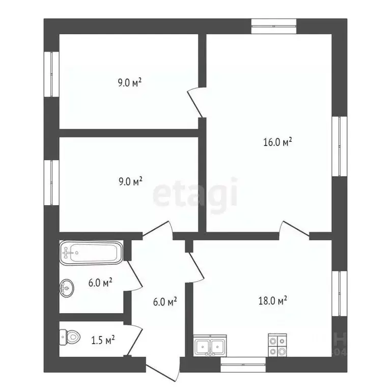 Дом в Крым, Феодосия бул. Адмиральский (69 м) - Фото 2