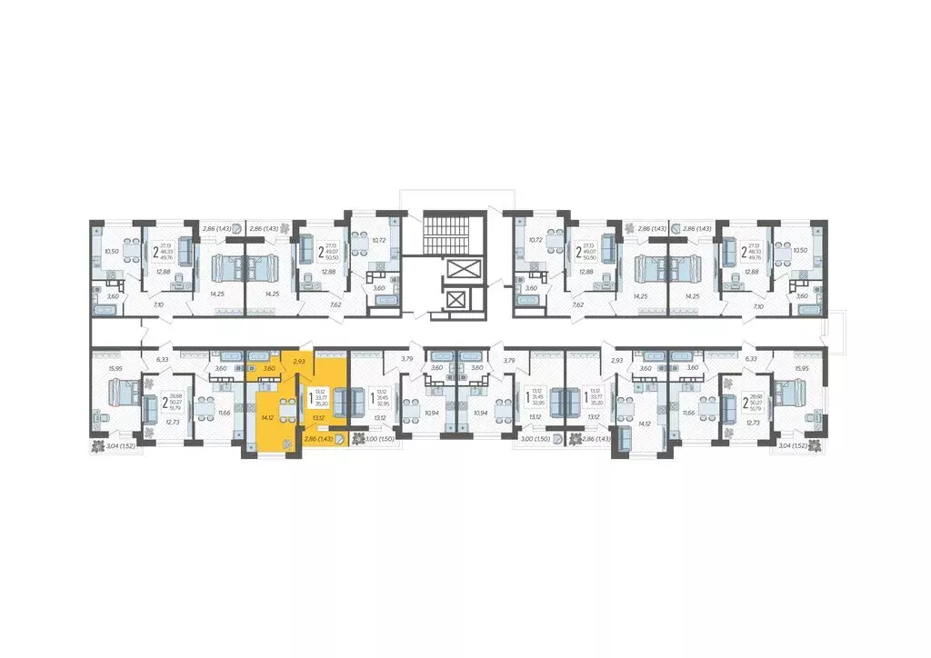 1-комнатная квартира: Краснодар, ЖК Смородина (35.2 м) - Фото 1