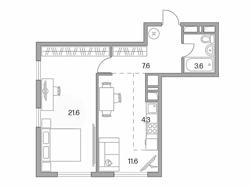 2-комнатная квартира: Долгопрудный, Заводская улица, 1 (48.7 м) - Фото 0
