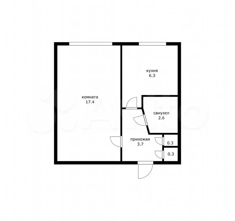 1-к. квартира, 31 м, 1/5 эт. - Фото 0