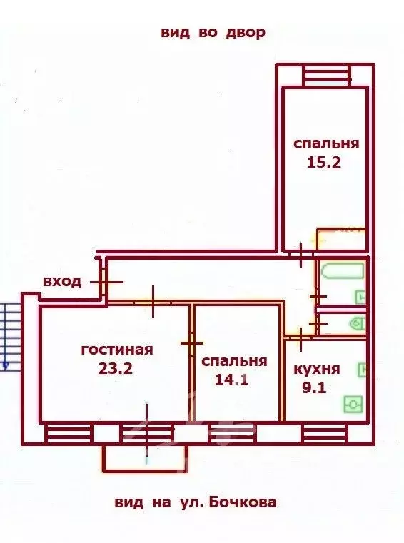 3-к кв. Москва ул. Бочкова, 5 (81.2 м) - Фото 1