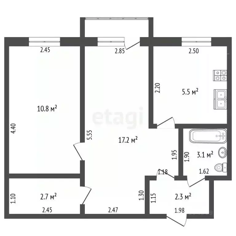 2-к кв. Мордовия, Рузаевка ул. Ленина, 31 (41.6 м) - Фото 2