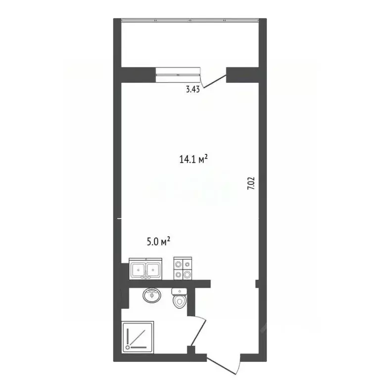 Студия Ханты-Мансийский АО, Сургут ул. Иосифа Каролинского, 16 (24.1 ... - Фото 2