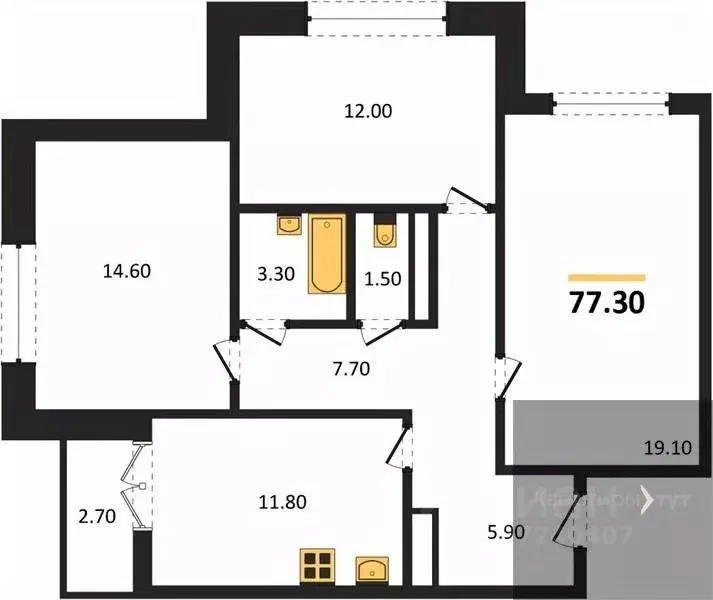 3-к кв. Воронежская область, Новоусманский район, пос. Отрадное ул. ... - Фото 1