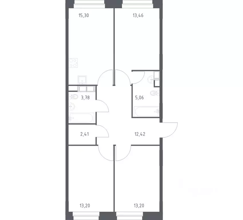 3-к кв. Москва д. Столбово, Эко Бунино жилой комплекс, 13 (78.83 м) - Фото 1