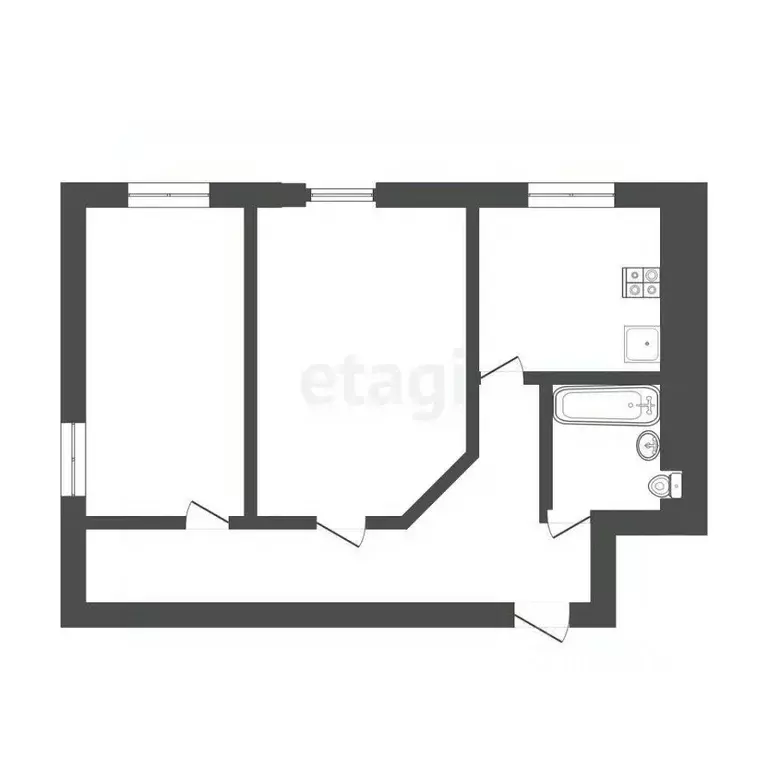 2-к кв. Тверская область, Тверь ул. Орджоникидзе, 43к2 (43.3 м) - Фото 1